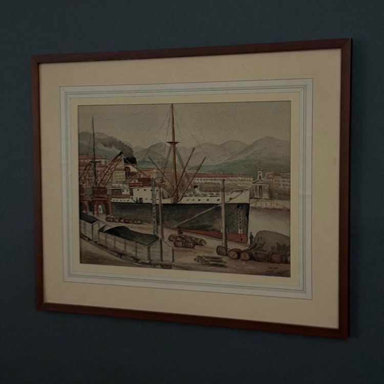 Fodera acquerellata di Deny Nice 1938 inizio XX secolo
