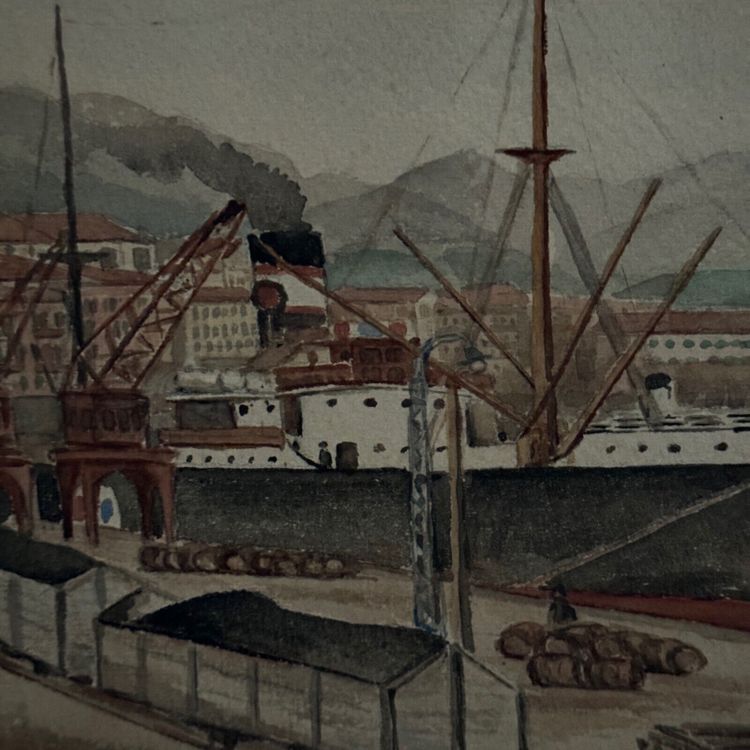 Fodera acquerellata di Deny Nice 1938 inizio XX secolo