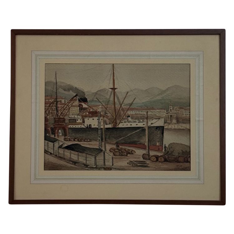Fodera acquerellata di Deny Nice 1938 inizio XX secolo