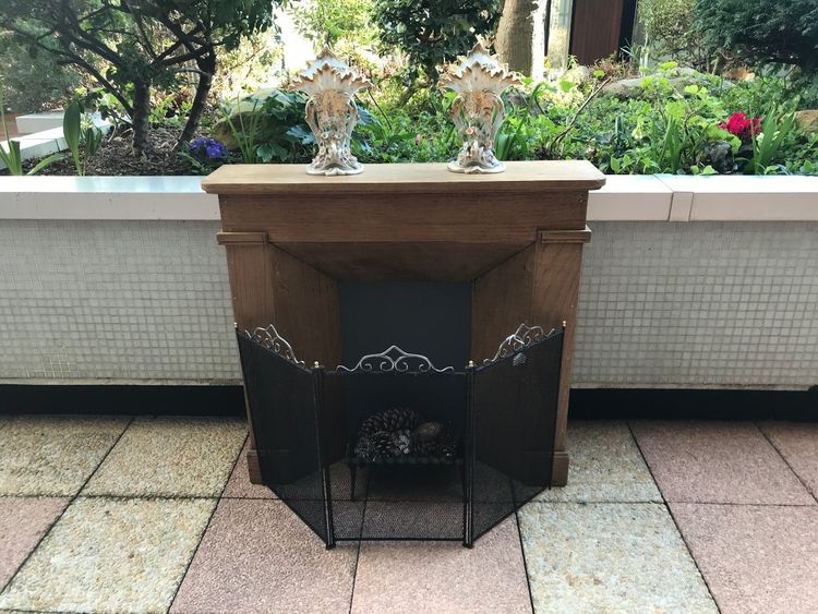 Small decorative solid wood mantel from the late 19th century