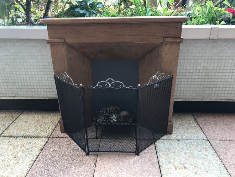 Small decorative solid wood mantel from the late 19th century