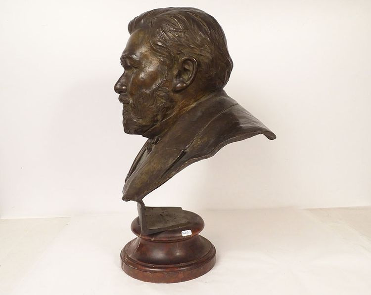 Skulptur Büste Bronze Victor Portevin Reims Chavalliaud Bingen Gießerei 19.