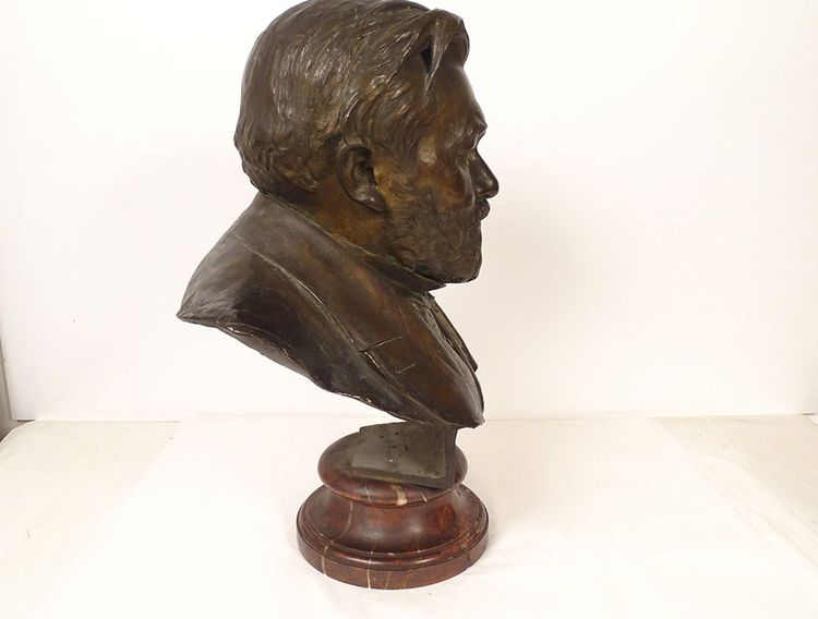 Skulptur Büste Bronze Victor Portevin Reims Chavalliaud Bingen Gießerei 19.