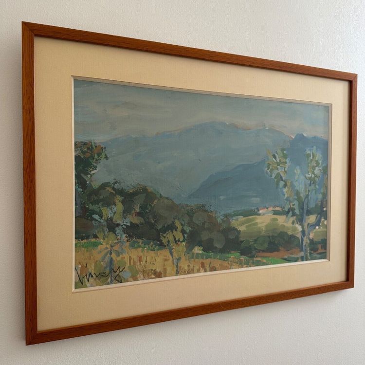 Watercolor on paper by Jean Vinay L'Isère mountain landscape