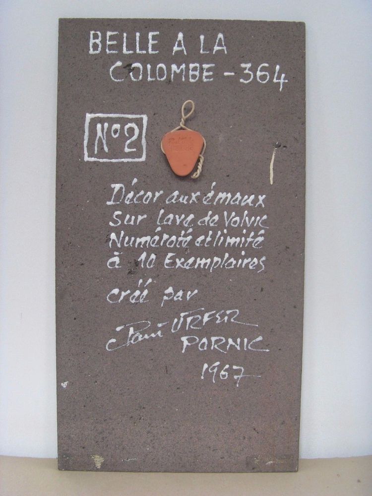 Enamelled plaque signed and numbered by Pauf Urfer, art ceramist