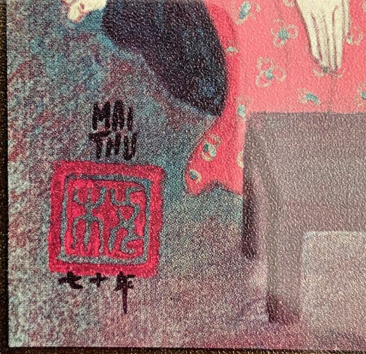 Mai Trung Thu Dit Mai Thu (1906-1980), Pair of Prints On Paper 1970s Boy And Girl.