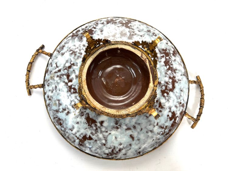 Marbled Ceramic and Gilded Bronze Bowl - Art Nouveau - Late 19th century