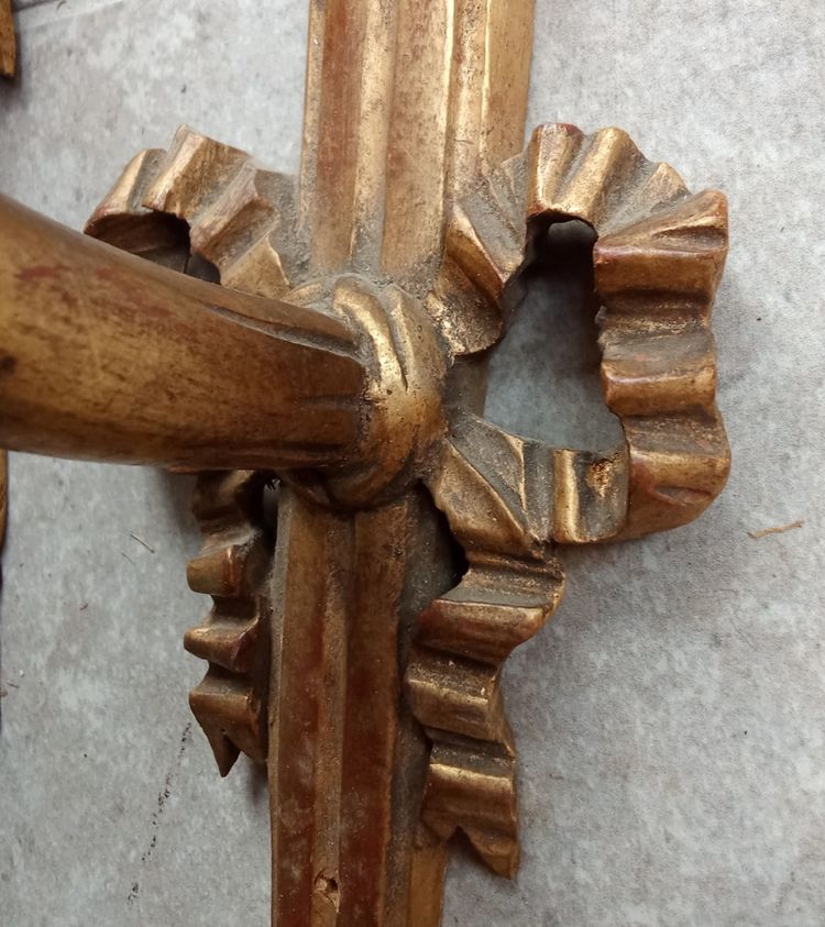 Paire appliques bois doré style Louis XVI 19 ème siècle 